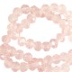 Faceted glass beads 4x3mm disc Primrose pink-pearl shine coating